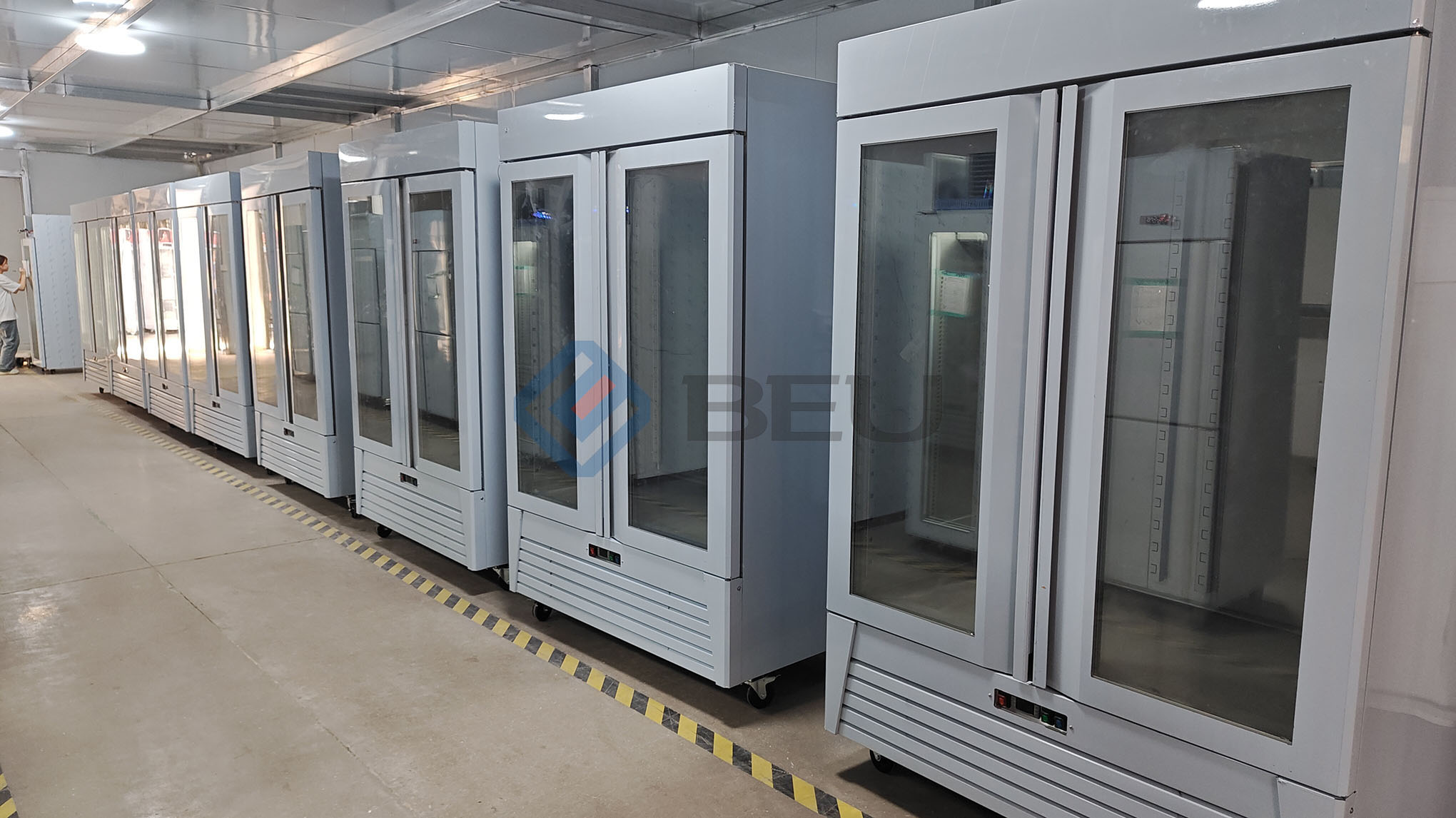 54" Double Glass Door Bottom Mount  Reach‑In Freezer