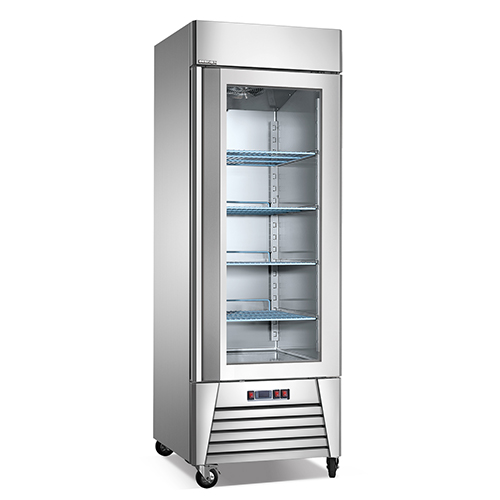 27" Single Glass Door Bottom Mount  Reach‑In Refrigerator