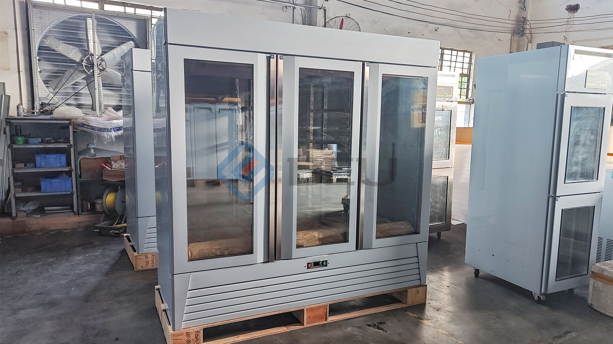 78" Three Glass Door Bottom Mount  Reach‑In Freezer