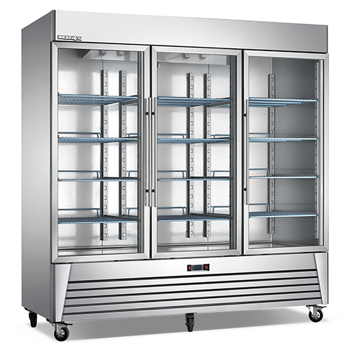 78" Three Glass Door Bottom Mount  Reach‑In Freezer