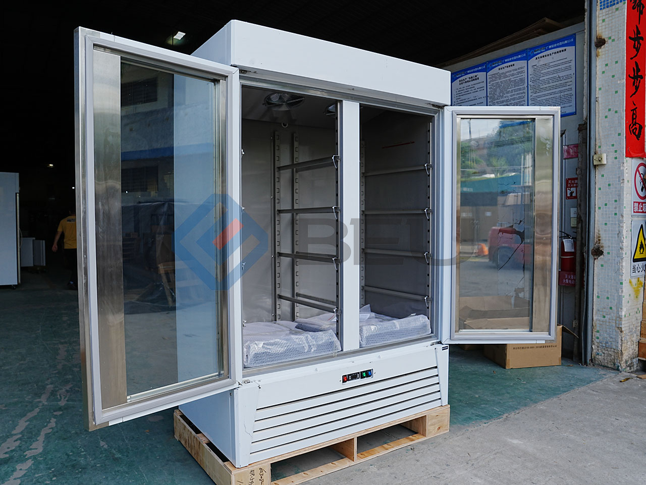 54" Double Glass Door Bottom Mount  Reach‑In Freezer
